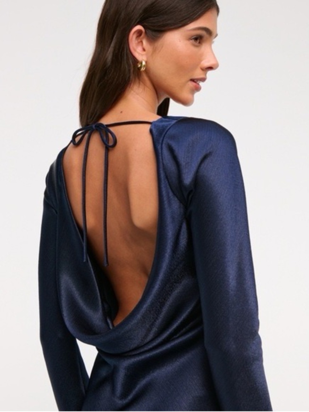 NWT A&F Women's Long-Sleeve Cowl Back Maxi Dress